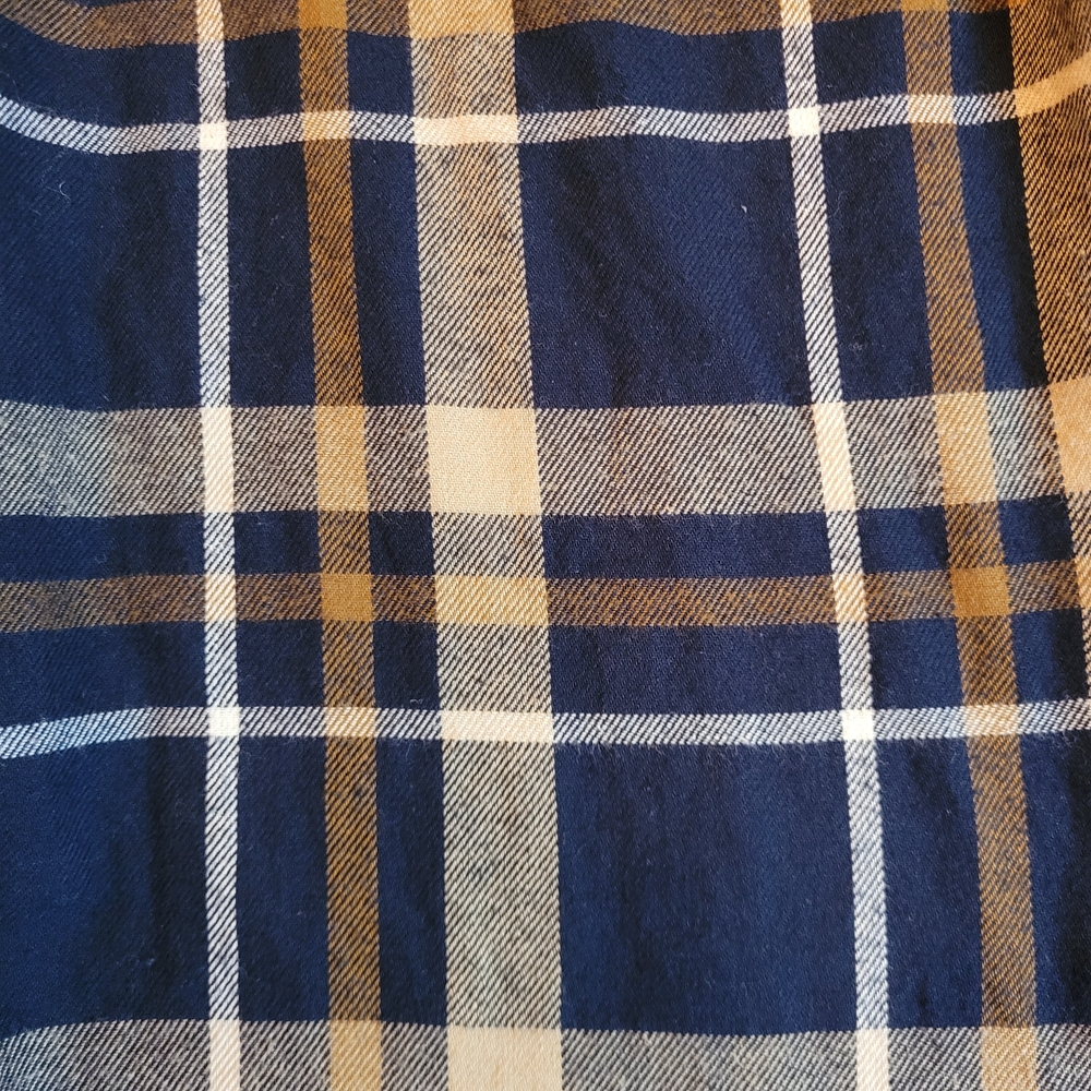 The Foundry Supply Co. Navy and Beige Plaid Long Sleeve Button Up Sz 4XLT - Picture 5 of 11